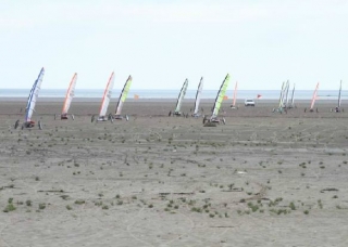 Les chars a voile en bord de mer